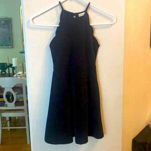 Scalloped Black Sparkle Dress 🩶